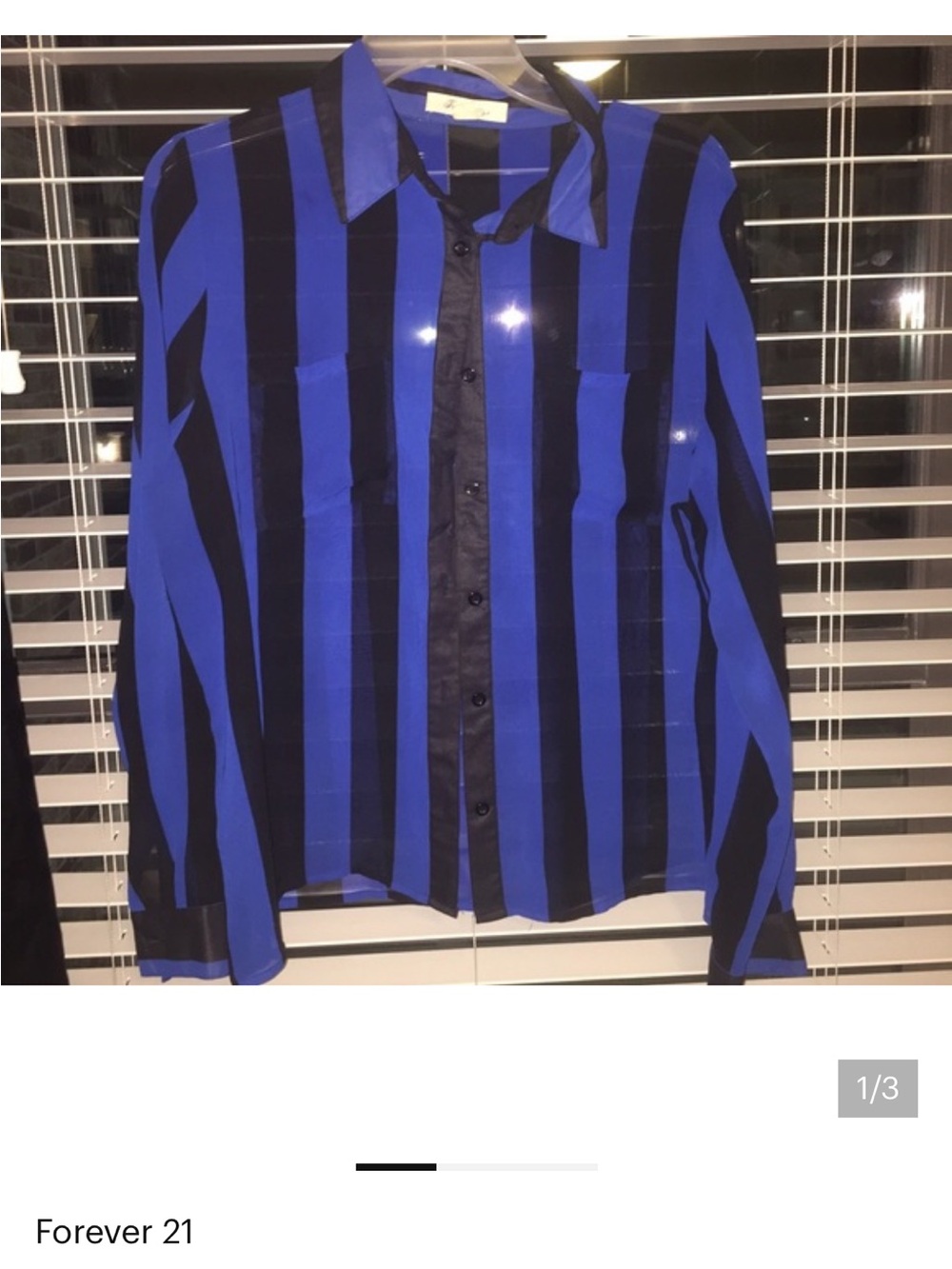 ISO this forever 21 black and blue striped blouse
